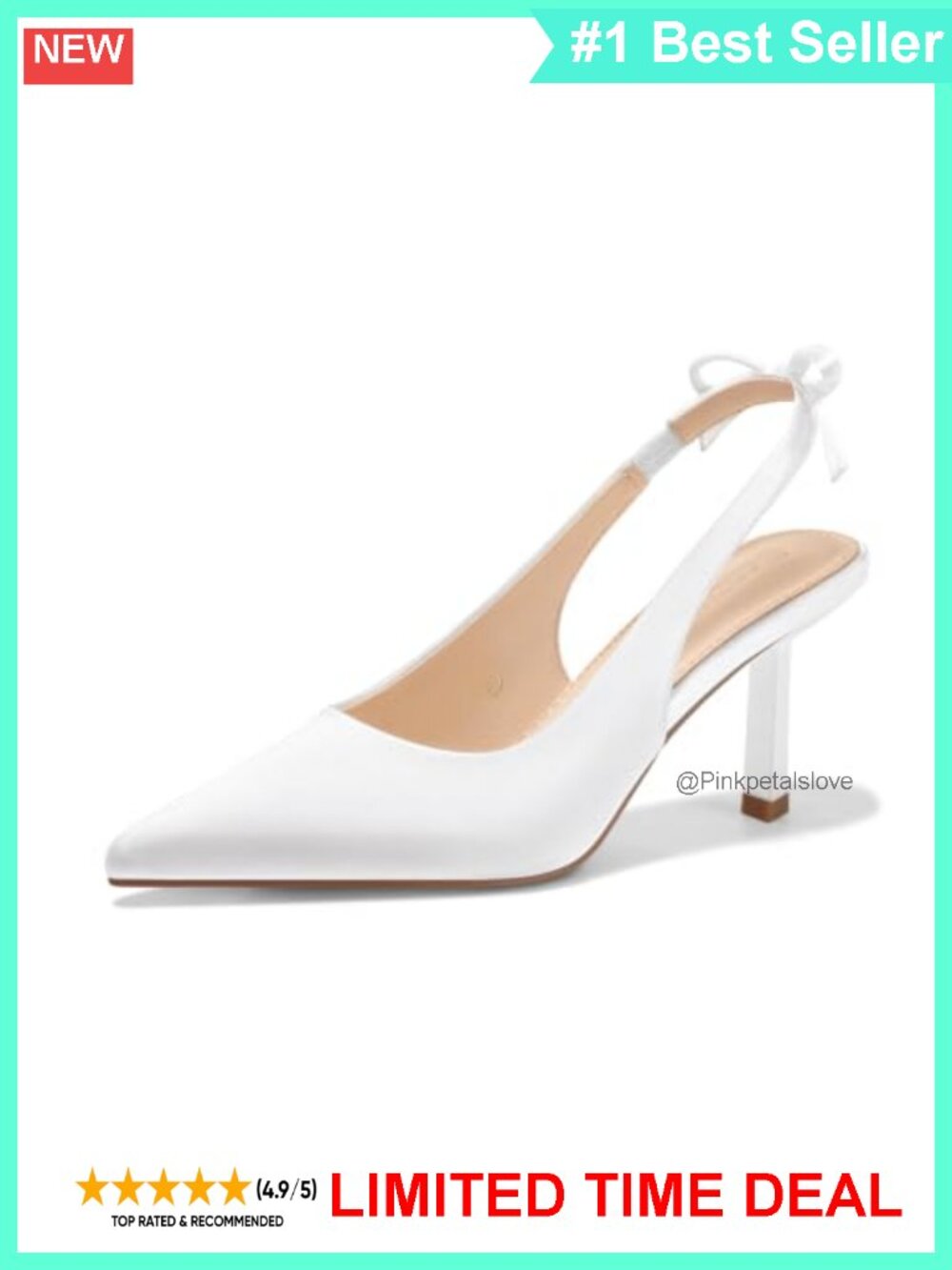 Satin Slingback Kitten Heels Pointed Toe Bow Dress Pumps